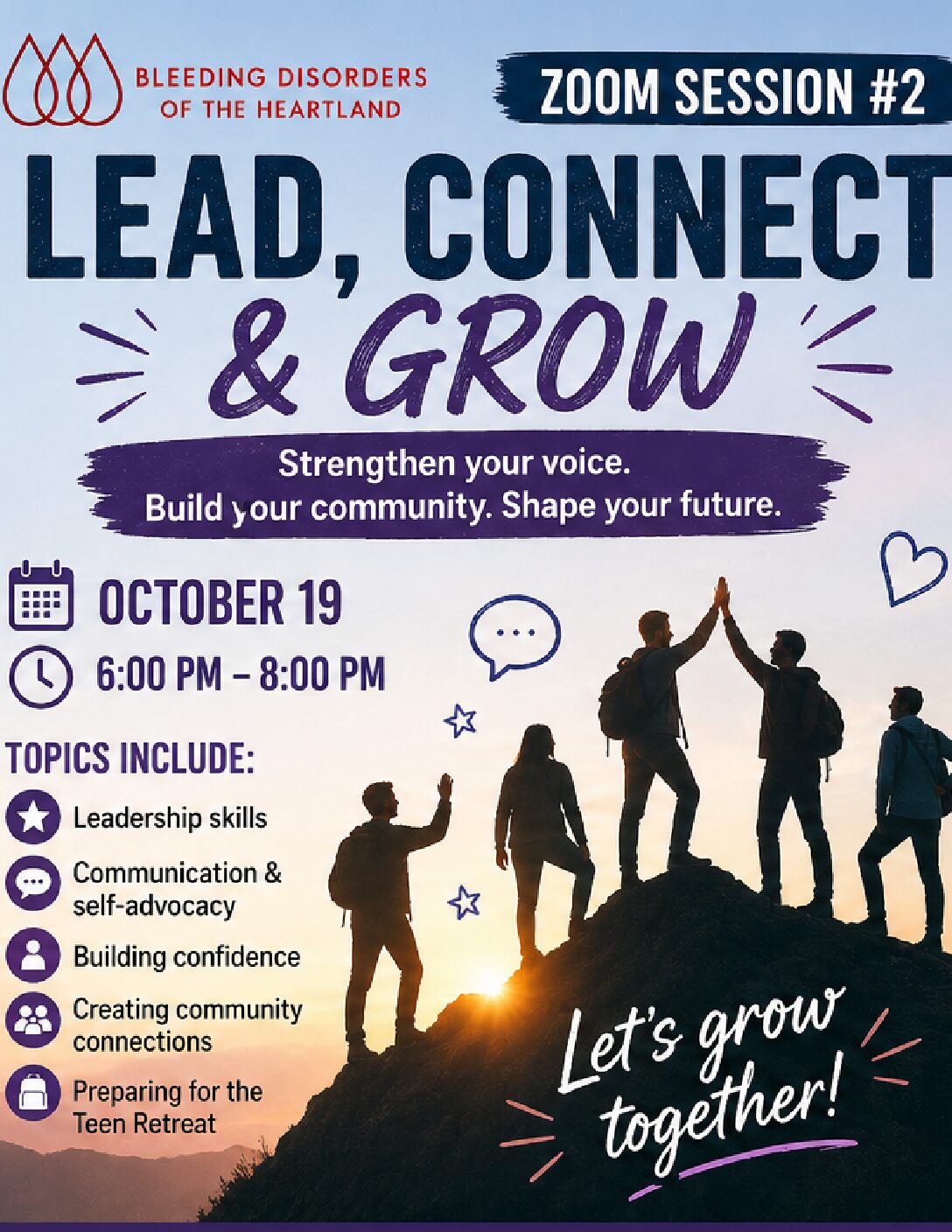 Lead, Connect & Grow Teen/Young Adult Zoom Call