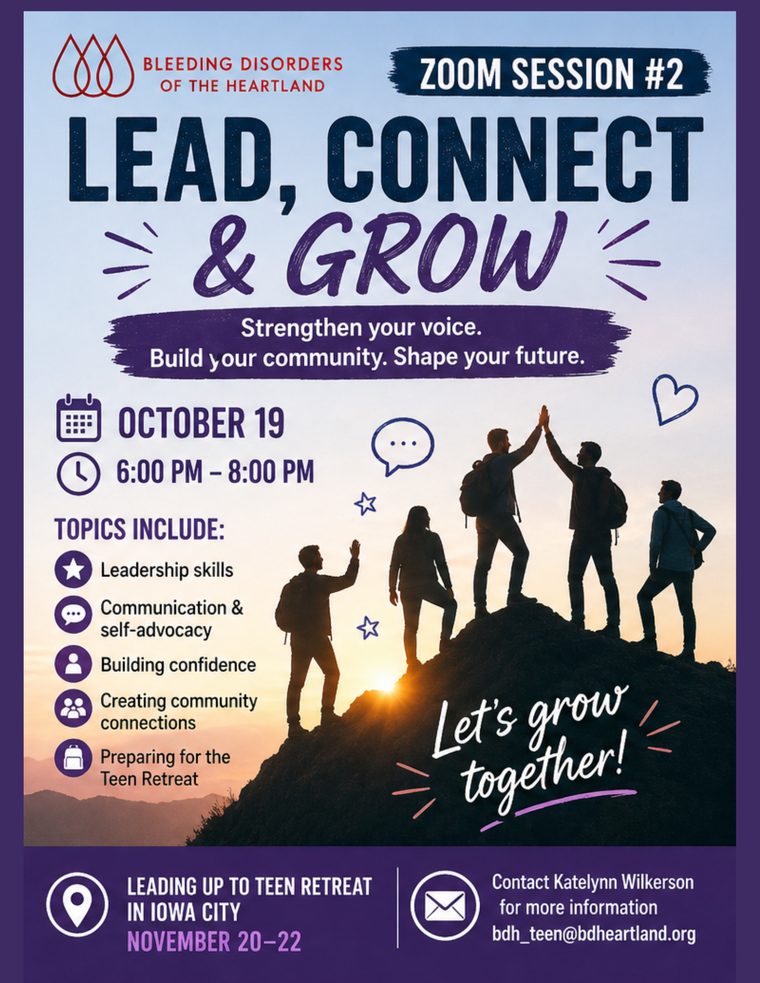 Lead, Connect & Grow Teen/Young Adult Zoom Call